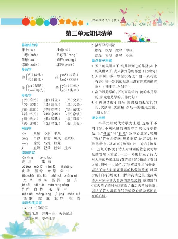 【2026最新合集版】《语文知识清单+基础测试卷》1-6年级下册-高考之家