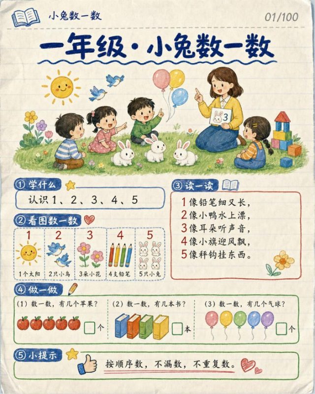 【10页高彩版】26秋一年级数学《第一课》课堂笔记.pdf-高考之家