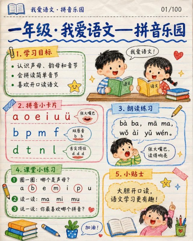 【10页高彩版】26秋一年级语文《爱语文》课堂笔记.pdf-高考之家