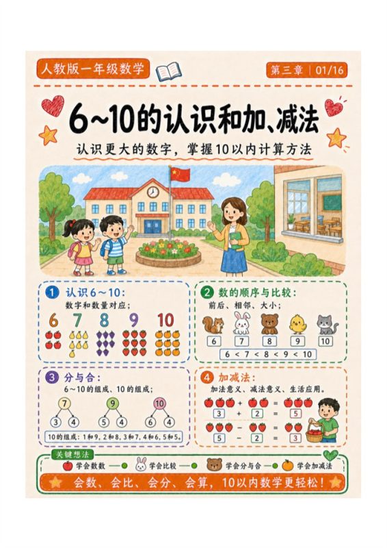 三-【16页高彩版】26秋6~10的认识和加、减法.pdf-高考之家