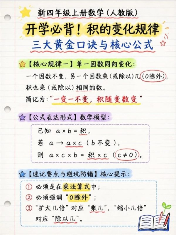 【5页完整版】26秋逼疯四年级!积的变化规律一字之差扣光10分.pdf-高考之家