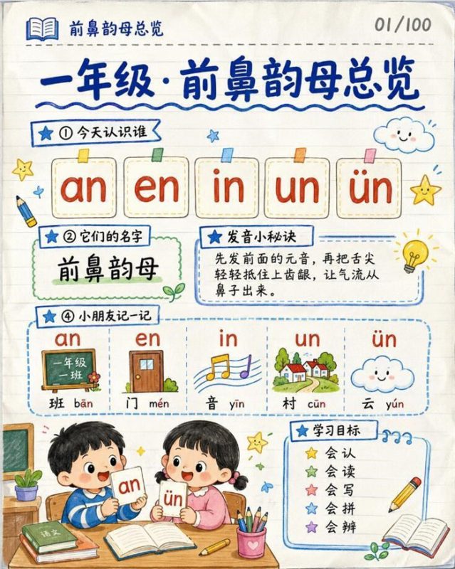 【10页高彩版】26秋一年级语文《拼音aneninunün》课堂笔记.pdf-高考之家