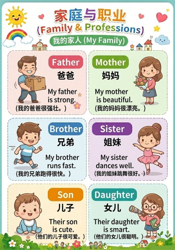 【5页高彩版】低年级丢分重灾区：家庭职业单词.pdf-高考之家