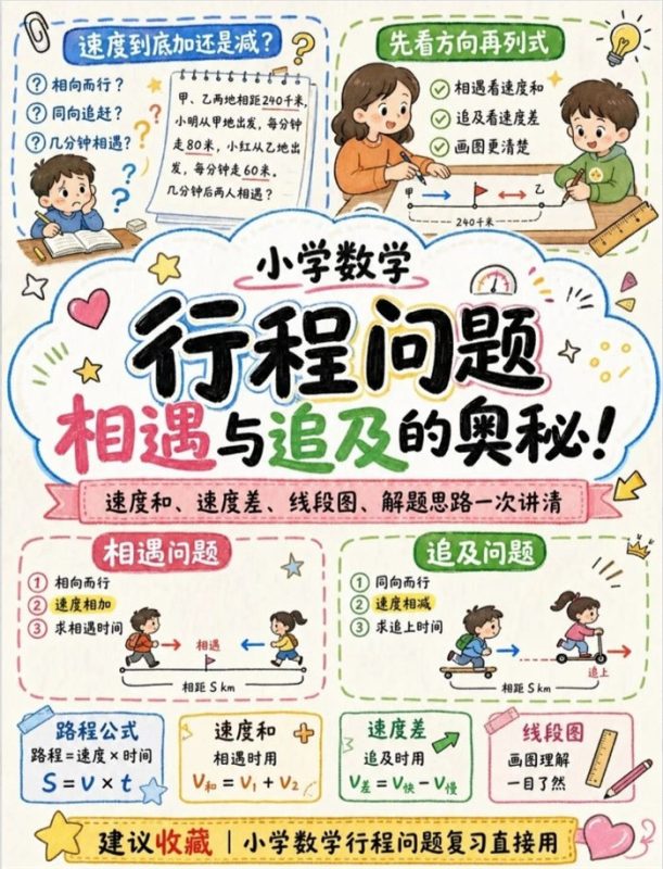 【4页完整版】26秋小学数学行程问题 相遇追及一次讲清!.pdf-高考之家