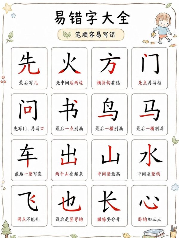 【8页高彩版】一年级易错字归纳整理.pdf-高考之家