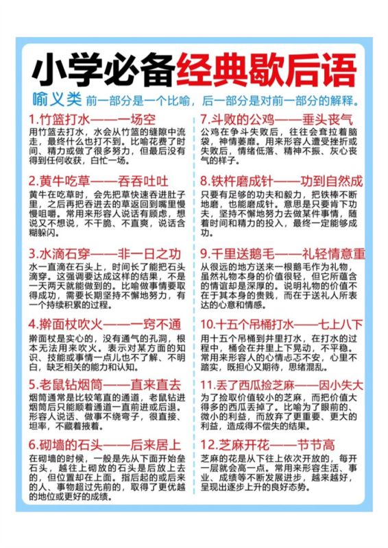 【13页完整版】26秋小升初小学歇后语.pdf-高考之家